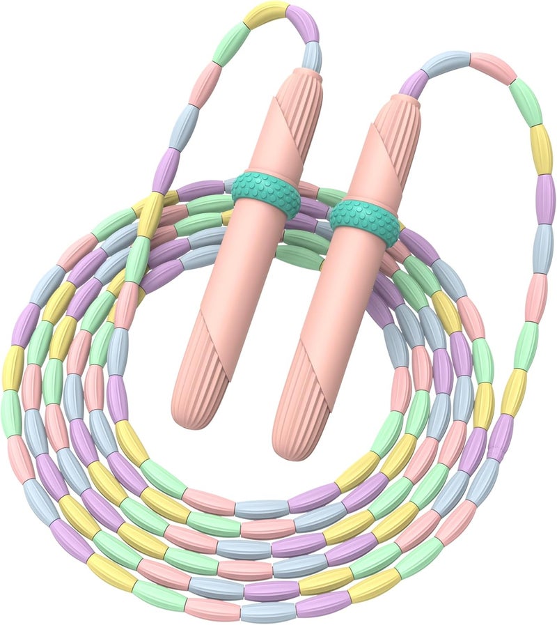 Ace one Beaded Jump Rope 1 Pack/2 Pack, Segmented Skipping Rope for Kids Adults, Adjustable Tangle-Free Toddler Jumping Rope for Fitness Exercise Training - Image 1